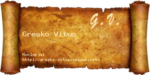 Gresko Vitus névjegykártya